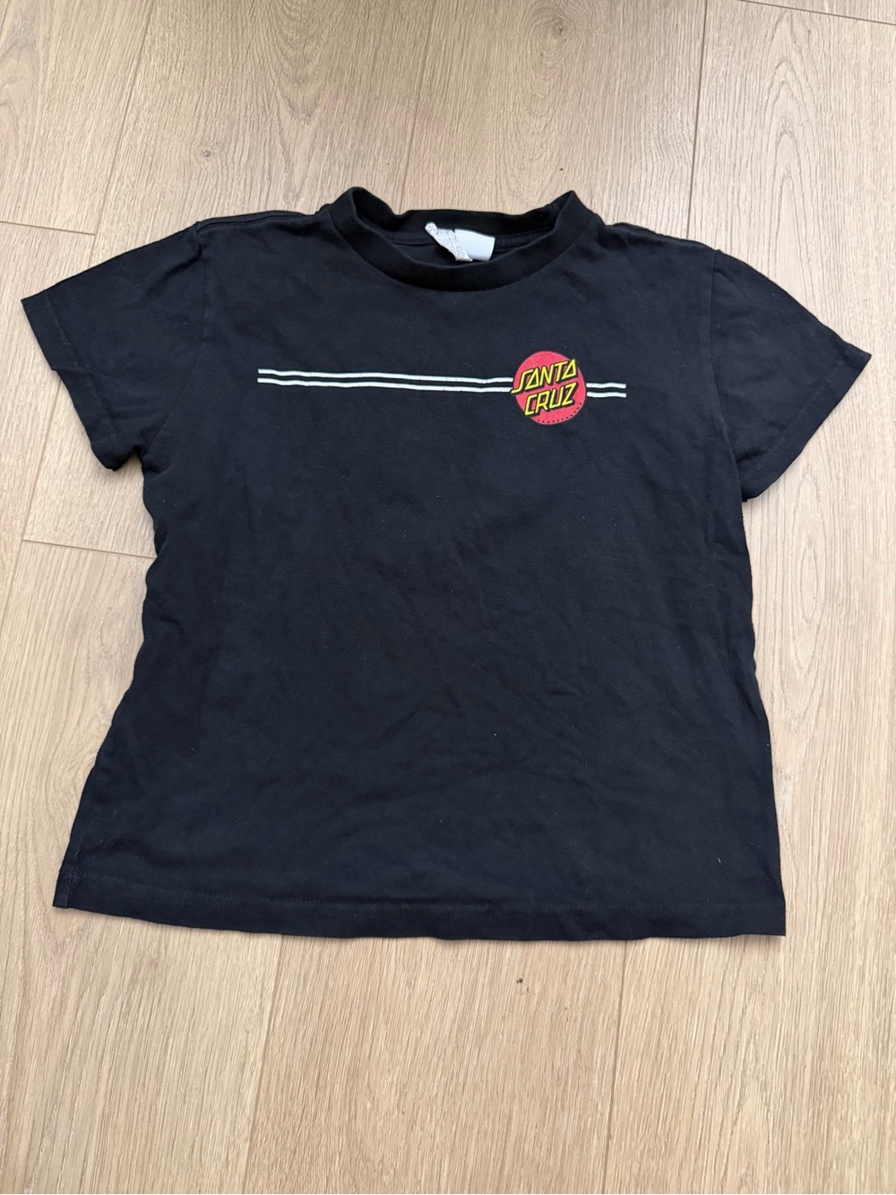 Santa Cruz Skateboards Kids Black Logo Graphic Tee size 7